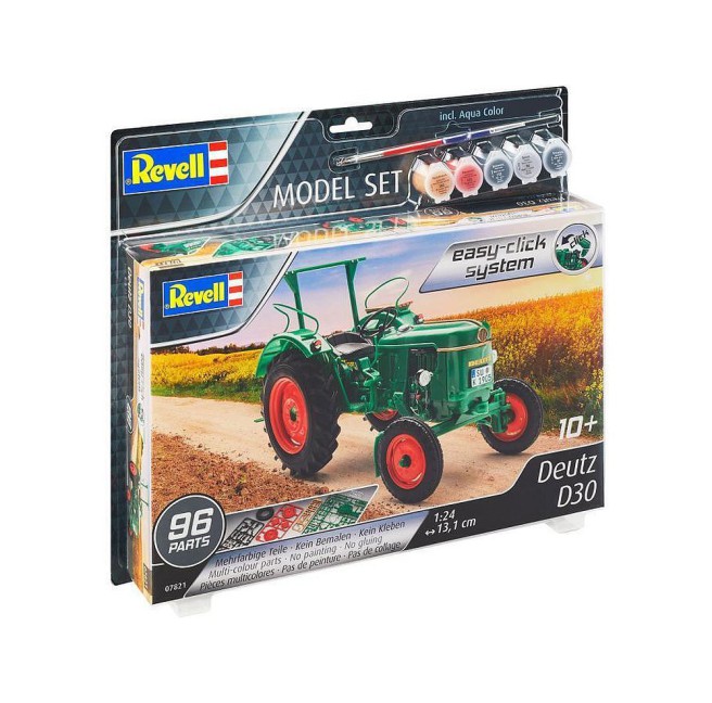 Deutz D3 Tractor Model Kit with Easy Click System and Paint Set