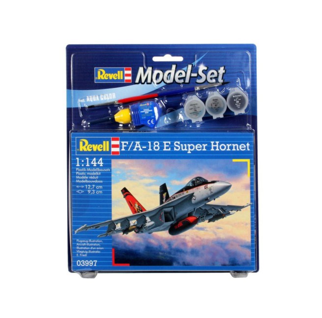 1/144 F/A-18E Super Hornet Model Kit with Paints and Tools