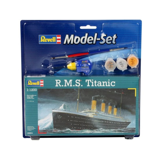 R.M.S. Titanic Model Kit 1:1200 Scale with Basic Paints, Glue, and Brush by Revell
