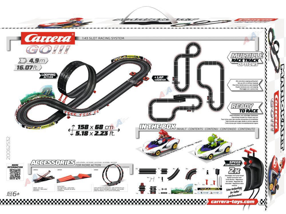 Circuit électrique Hot Wheels 4,9m - Carrera GO!!! 2 voitures, loopin