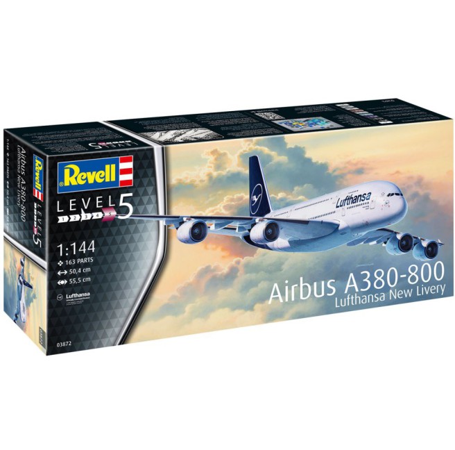 1/144 Samolot do sklejania Airbus A380-800 Lufthansa | Revell 03872