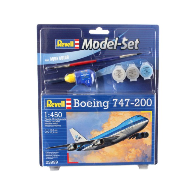 Boeing 747-200 Model Kit 1/450 Scale with Paints and Tools