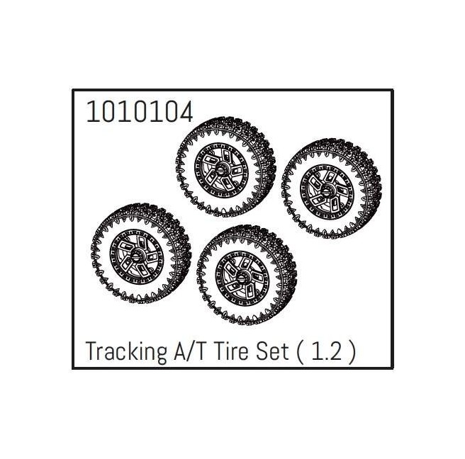 1.2" Tracking A/T Wheel Set - PRO Crawler 1:18 (4) Absima 1010104