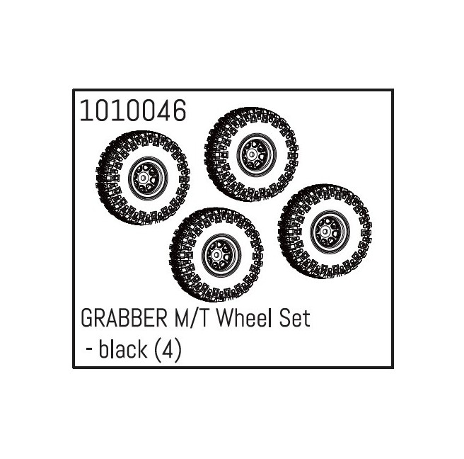 GRABBER M/T Wheel Set - black (4) Absima 1010046