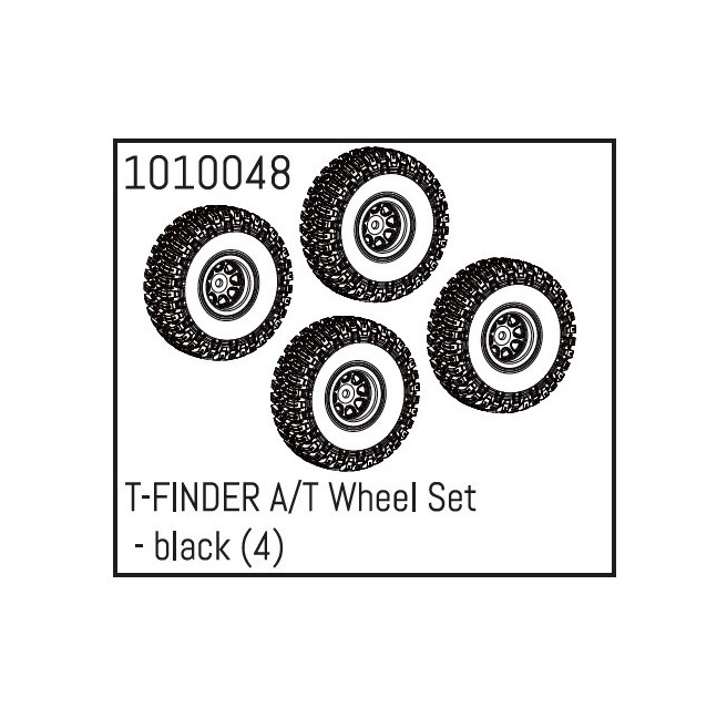 T-FINDER A/T Wheel Set - black (4) Absima 1010048