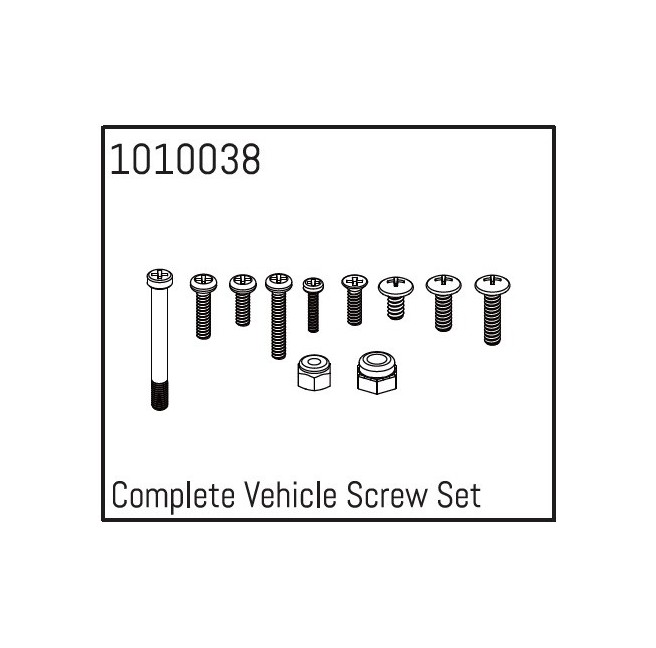Kompletny zestaw śrub do pojazdu Absima 1010038