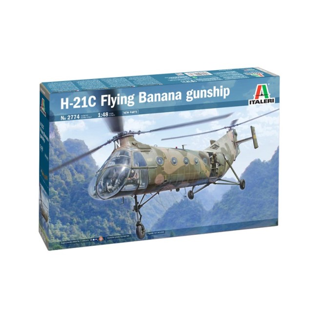 1:48 H-21C Flying Banana Gunship Helicopter Italeri 2774