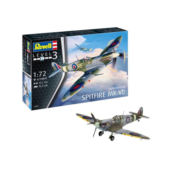 Revell 1:72 Spitfire Mk.Vb model for gluing in a box
