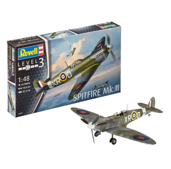 Model of the Supermarine Spitfire Mk.II in 1:48 scale by Revell.