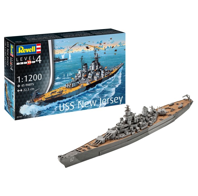 Model of the USS New Jersey ship in 1:1200 scale by Revell no. 05183.