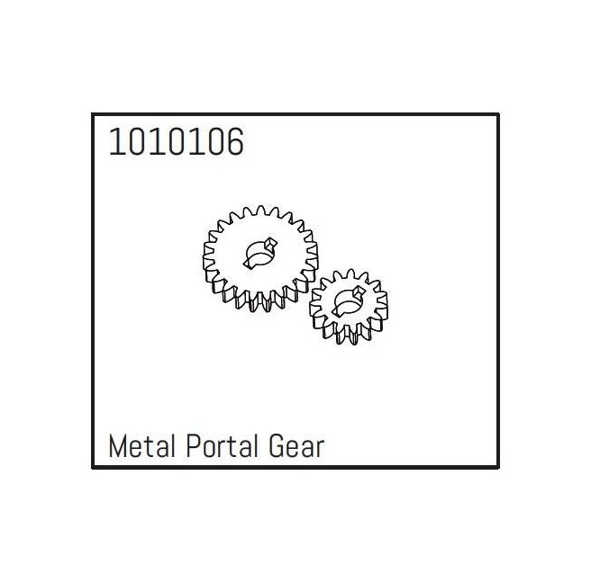 Metal portal gears for the 1:18 scale Absima 1010106 model.