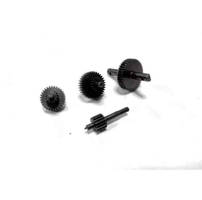 Set of black steel reduction gears Absima on white background