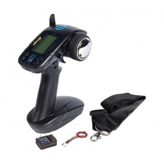 Aparatura sterująca FS Reflex Wheel LCD 7K firmy Carson z odbiornikiem i pasem.