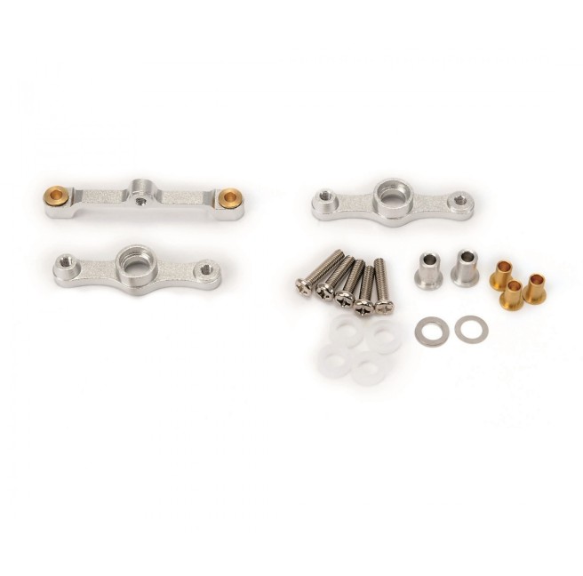 Zestaw aluminiowych części kierowniczych TT-01 Carson z śrubami.