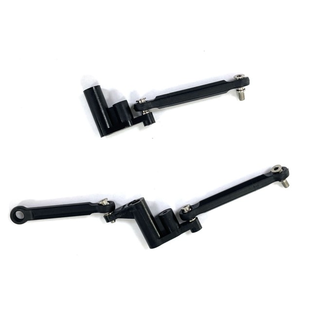 Black steering rods and servo mechanism for car model 3125 DF Models 7657.