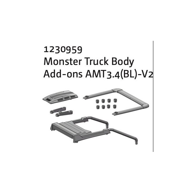 Body accessories for Monster Truck AMT3.4 BL V2 Absima