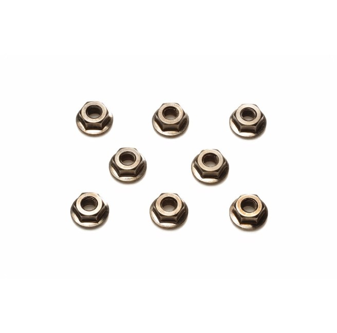 Serrated wheel nuts 4mm black from Tamiya