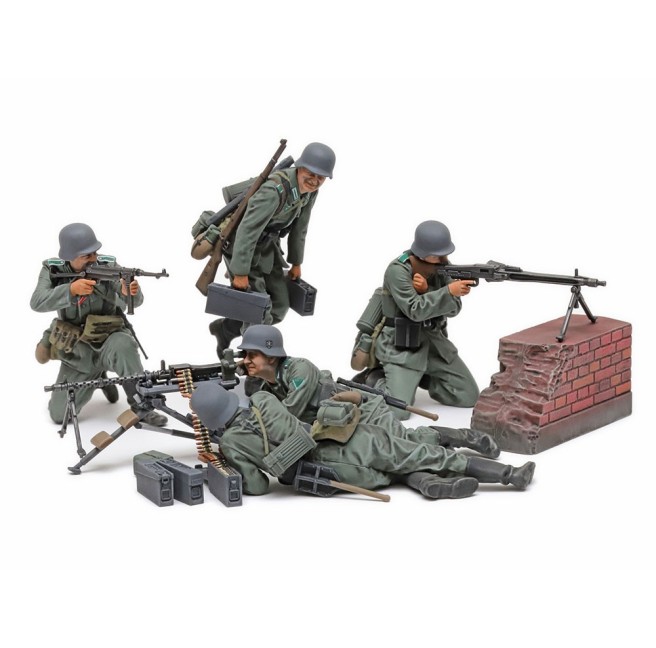 Modellfiguren deutscher Soldaten mit Maschinengewehren WWII 1:35