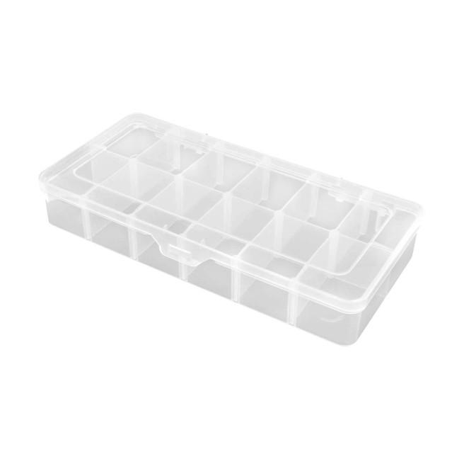 Transparent assortment box Robitronic with 12 compartments