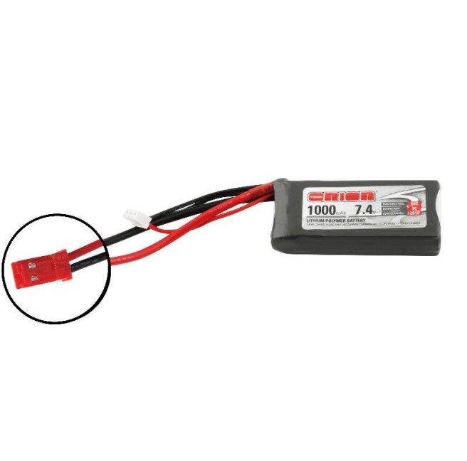 LiPo Battery Team Orion 1000mAh 2S 7.4V 50C with JST connector.