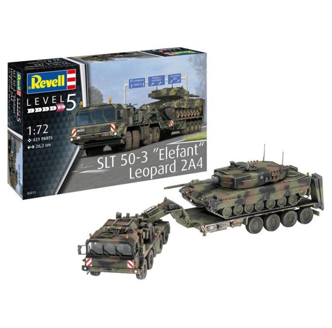 Modell im Maßstab 1:72 SLT 50-3 Elefant und Panzer Leopard 2A4 Revell 03311