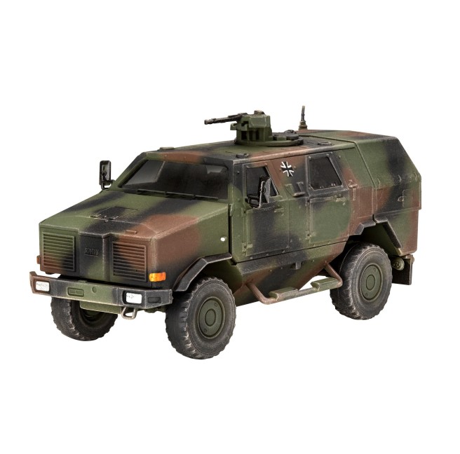 Military vehicle model 1:72 ATF Dingo 1 Revell 03345 in camouflage.