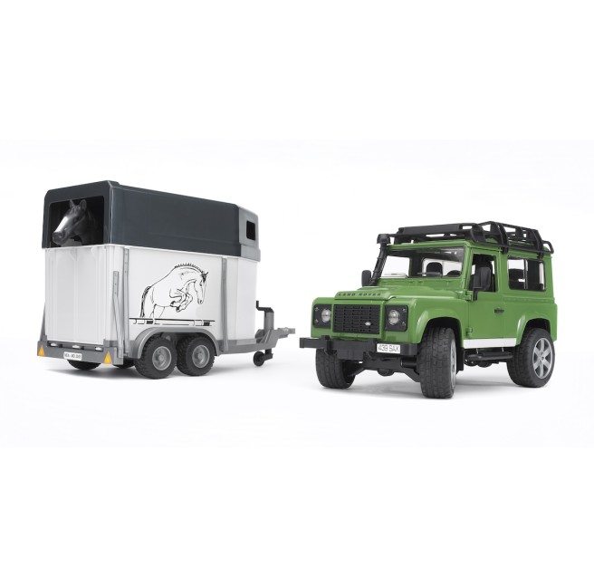 Bruder 02592 Land Rover with Horse Trailer and Horse Figure