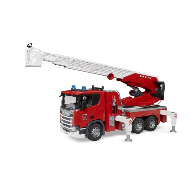 Scania Super 560R fire truck with boom and pump by Bruder