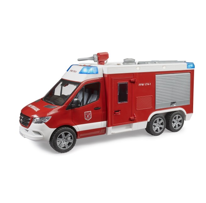 Model toy Bruder MB Sprinter fire truck with water cannon