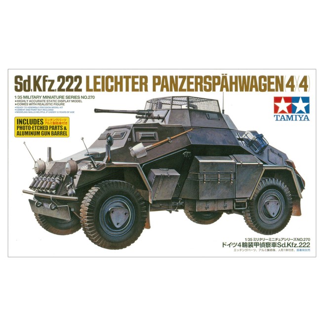 1/35 German Reconnaissance Armored Car Sd.Kfz.222 with Photo Etched Parts by Tamiya