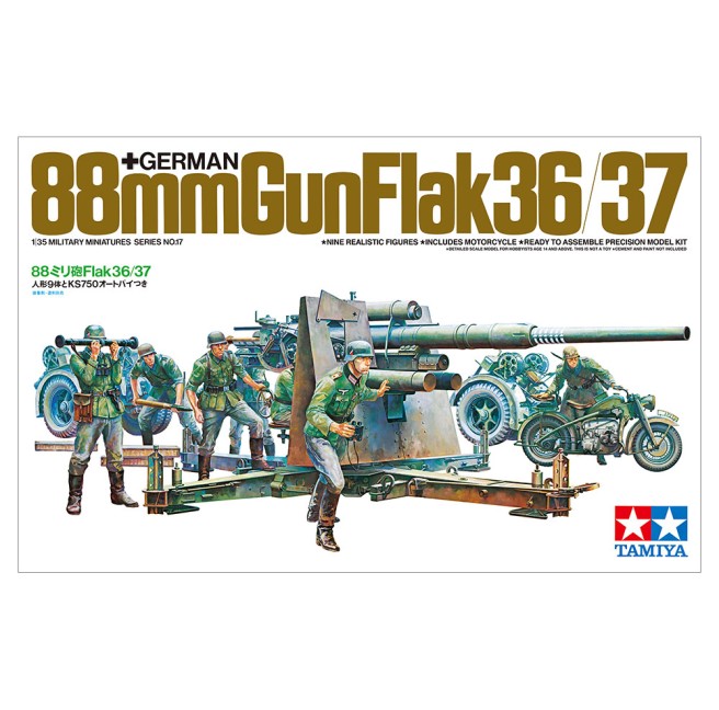 Tamiya 35017 1/35 German 88mm Gun Flak36/37 - foto 1