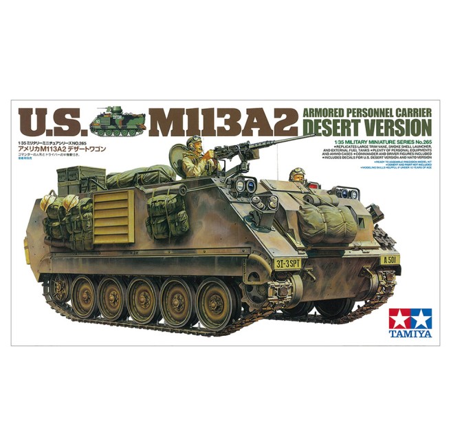 US M113A2 Desert Version Armored Personnel Carrier Model Kit 1/35 Scale by Tamiya