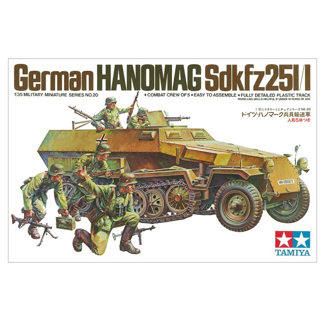 German Hanomag Sd.Kfz. 251/1 Model Kit 1/35 Scale by Tamiya