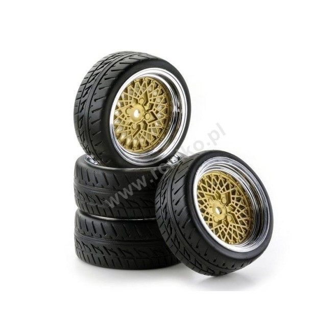 Classic Chrome/Gold 1:10 Scale Wheels by Ansmann (Set of 4)