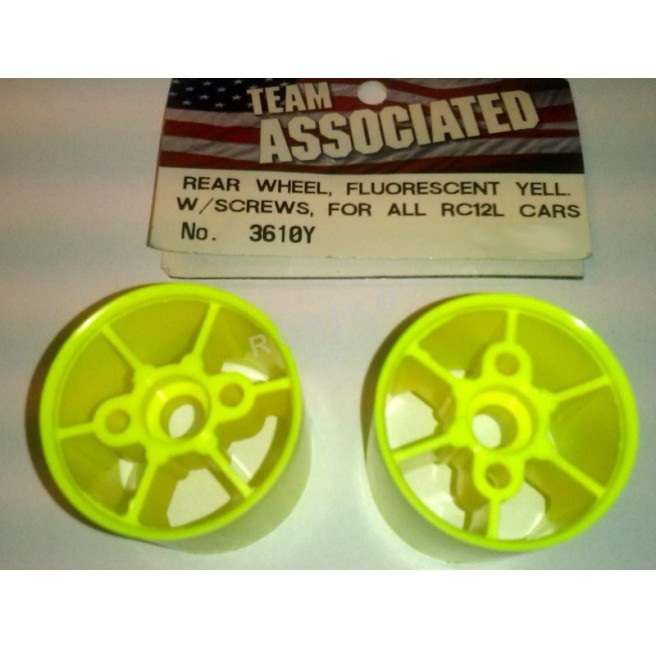 1:12 Yellow Rear Spoke Wheels (2) for RC12L