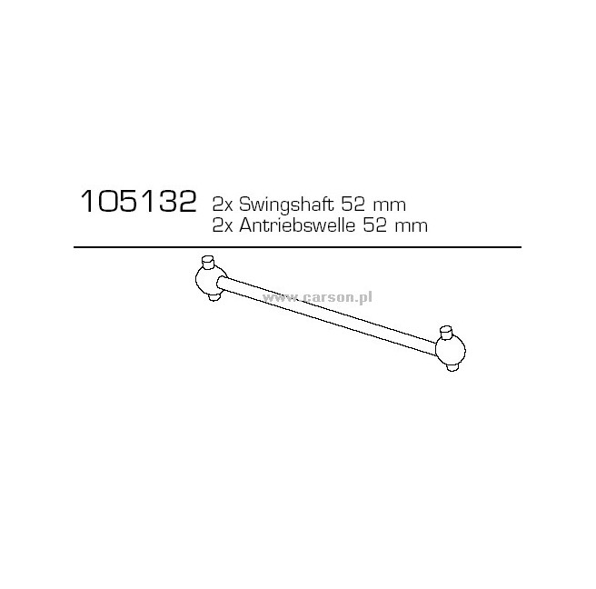 CV-10 Drive Shafts 52mm (2 Pack) by Carson