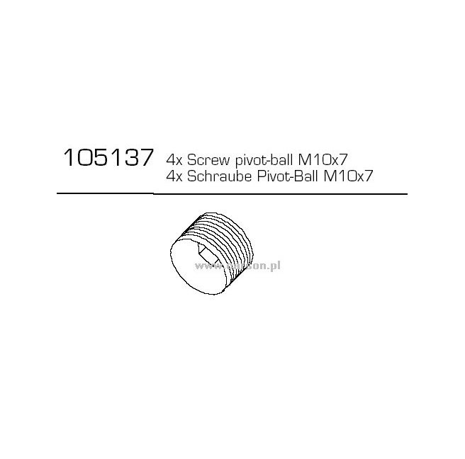 CV-10/B/T Śruby pivot-ball M10x7 (4) Carson 500105137