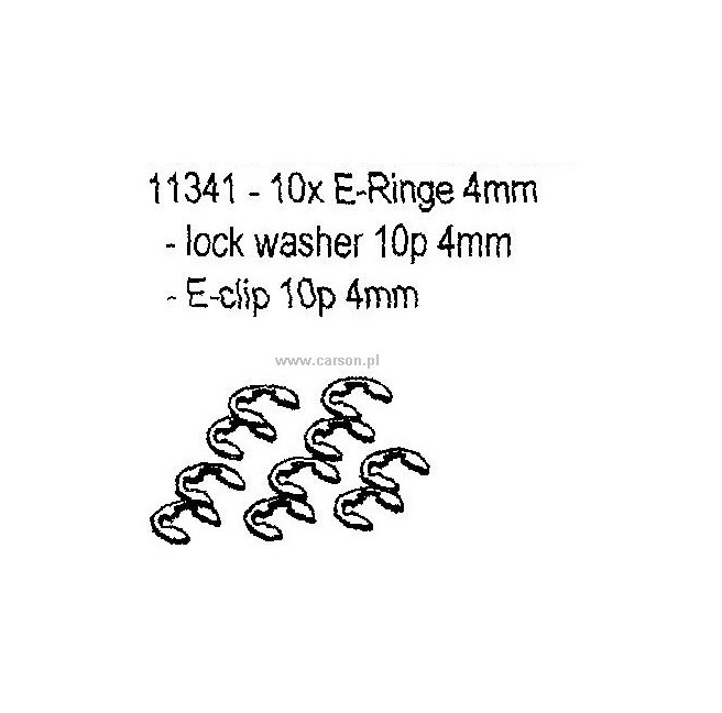 E-ring 4mm Fasteners (Pack of 10)