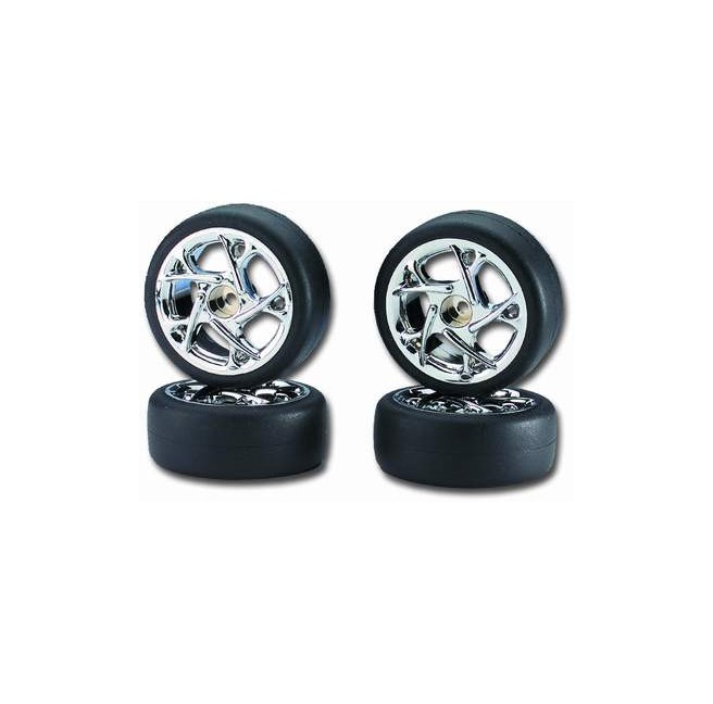 1:10 Scale 26mm Chrome Slick Method Wheels (4-Pack)