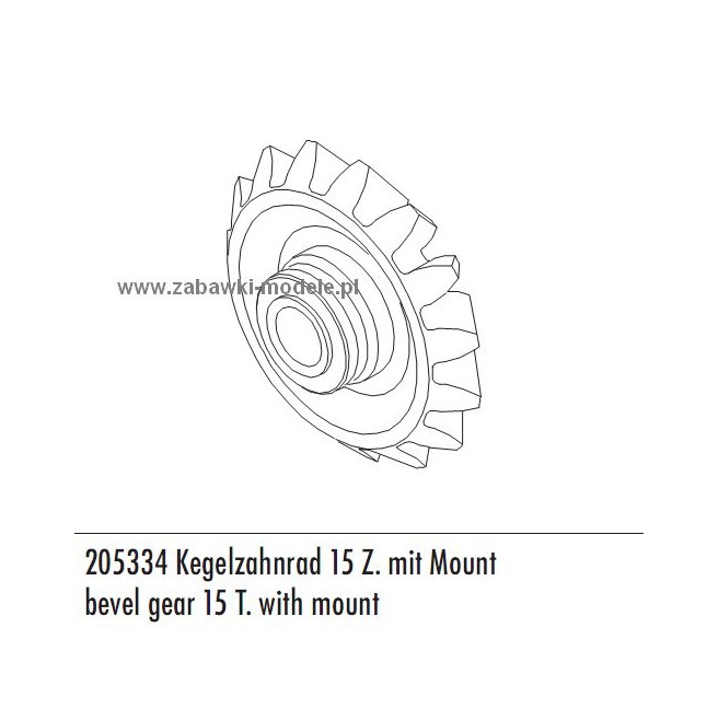 Staggered 15T Gear with Mounting for Carson 500205334