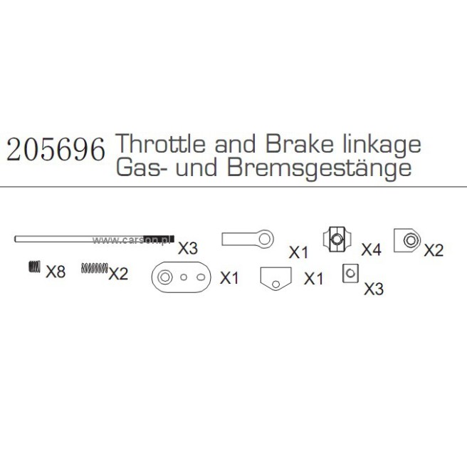 Brake and Throttle Linkage Set for Carson CY-4B Chassis