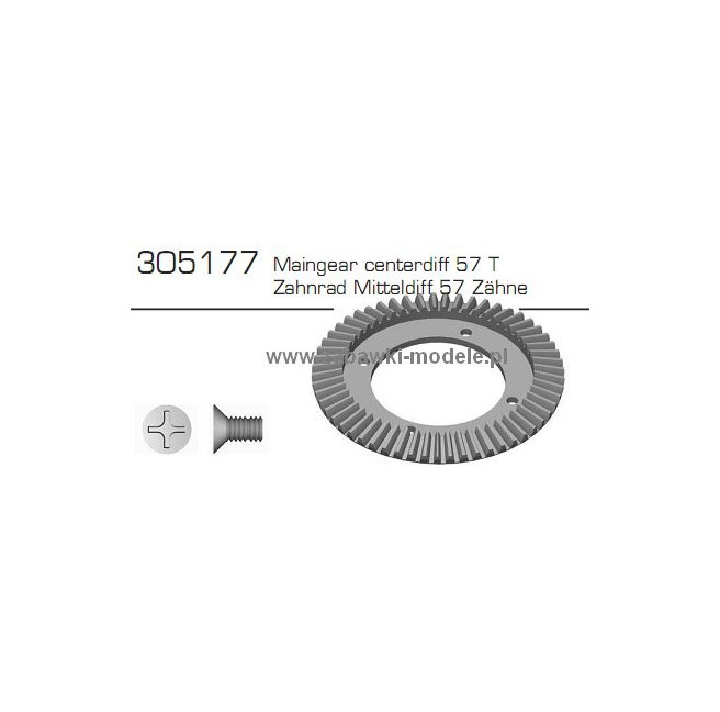 Differential Gear 57T for CM 4x4 Gas Devil by Carson