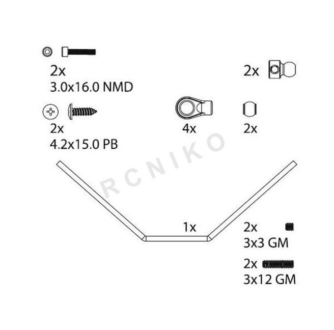 CY-2 Stabilizator przedni Specter 6S - zestaw Carson 500405199