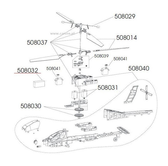 Carson 500508032 Apache AH-64 Regulator Receiver Gyro