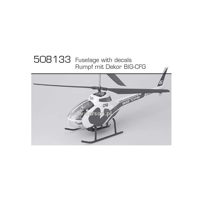 Helikopter Big CFG | Kadłub z naklejkami | Carson 500508133