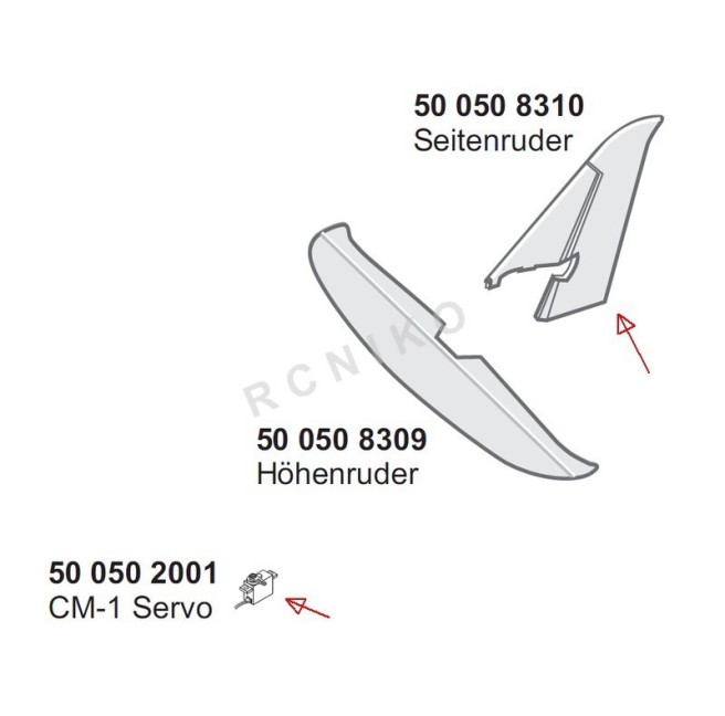 Vertical Stabilizer with Servo for Glider - Carson 508310 Skydreamer