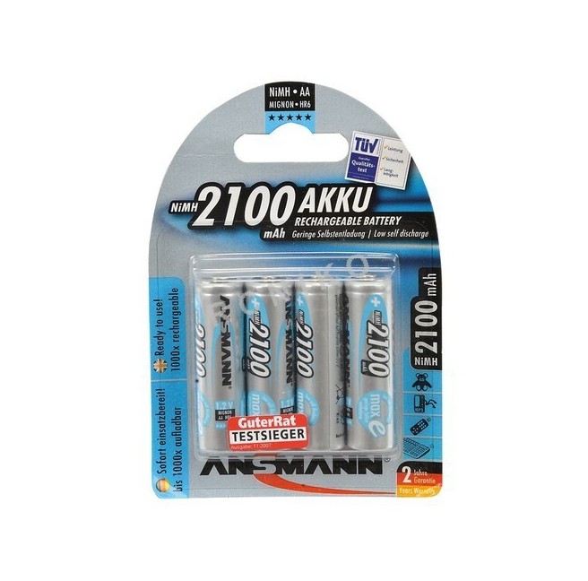 Ansmann NiMH Rechargeable AA Batteries (4-Pack)