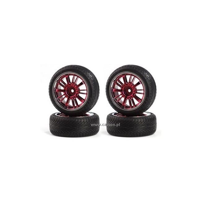 1:10 Scale 25mm M-Rib Red Wheels (4-Pack)