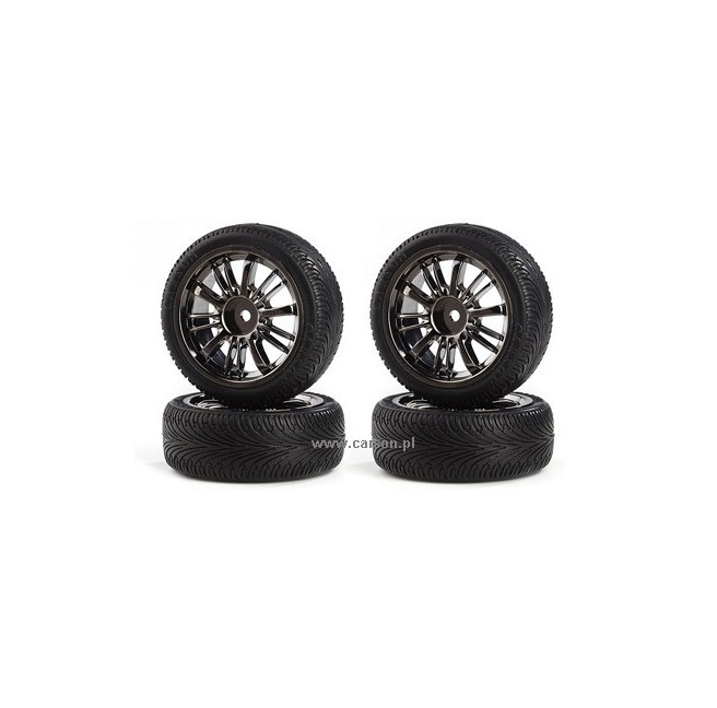 1:10 Scale 25mm M-Rib Smoke Wheels (4-Pack) by Carson 500900004