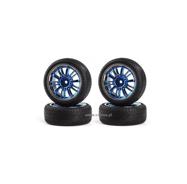 1:10 Scale 25mm M-Rib Blue Wheels (4-Pack)